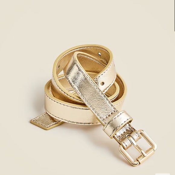 J crew Girls' belt in metallic leather medium - Picture 1 of 3